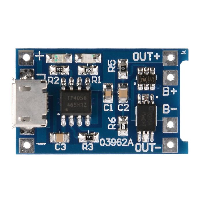 TP4056 модуль заряда аккумуляторов 18650 с MicroUSB