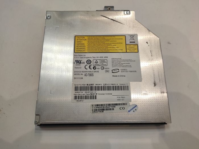 Оптический привод Lenovo Y450 без крышки (заглушки) AD-7580S