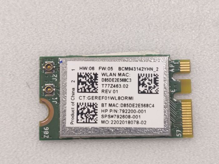 wi-fi модуль для HP 15-ac 15-af 15-ay G4 G5 BCM943142YHN P/N: 792200-001