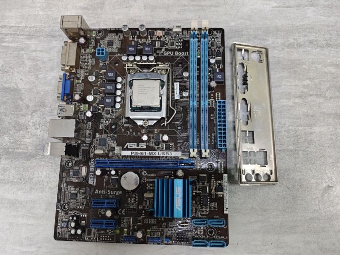 Материнская плата Asus P8H61-MX LGA1155 USB3 / 2 слота ОЗУ / Pentium G2010