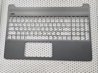 Верхняя часть корпуса (топкейс) для HP 15s-eq серый без клавиатуры, без толкателя кнопки включения