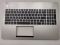 Верхняя часть корпуса, топкейс для ноутбука Asus N56 с клавиатурой, с подсветкой серебро