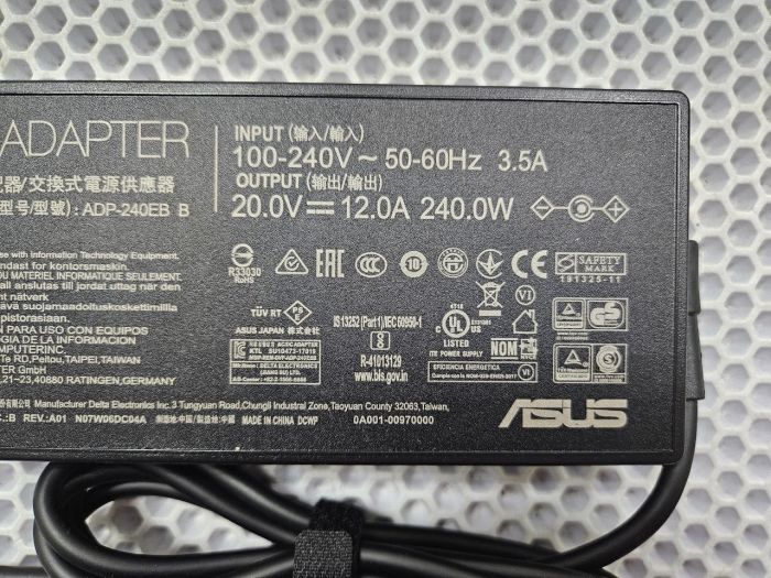 Зарядка для ноутбука Asus, 240W 20V 12A, 6.0*3.7мм
