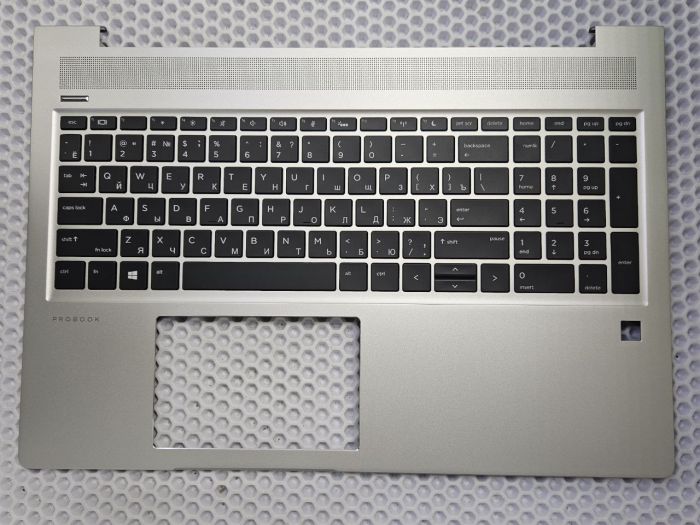 Верхняя часть корпуса (топкейс) с клавиатурой для HP ProBook 450 G6 с подсветкой серебро