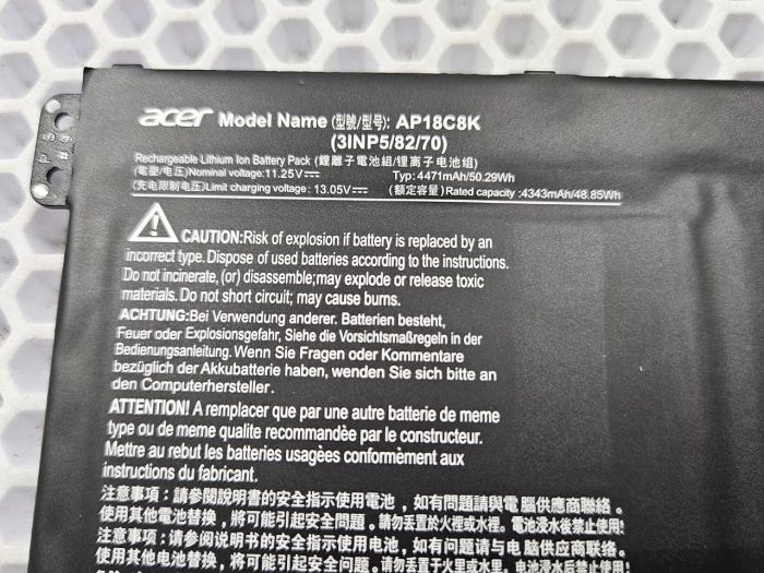 Аккумулятор для ноутбука Acer (AP18C8K) Aspire A514-52 ориг, бу, износ 44%
