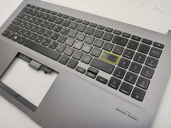 Верхняя часть корпуса (топкейс) 13N1-BUA0201 для ноутбука  Asus Vivobook S15 S533E с клавиатурой, металлический, потертости
