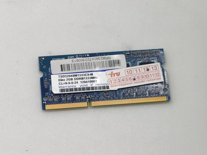 Оперативная память SODIMM Elite 2GB DDR3 1333MHz TSD32048M1333C9-M