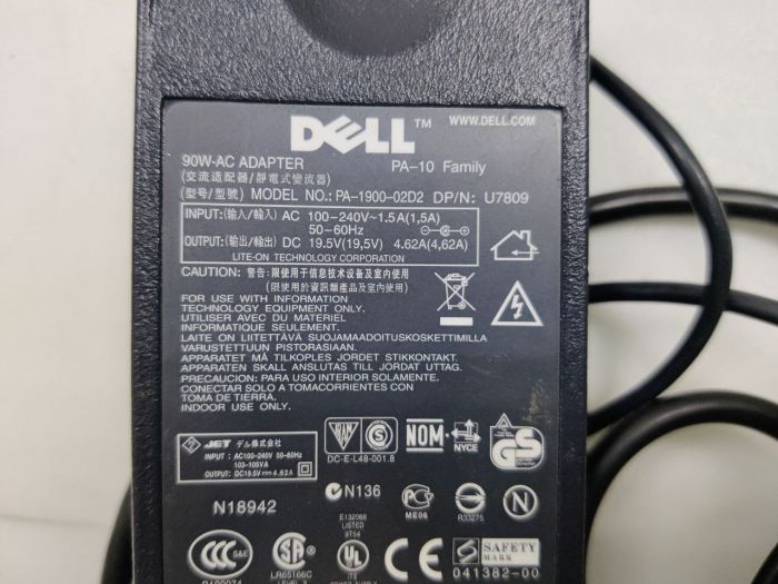 Зарядка для ноутбука Dell 19.5V 4.62A (90W) 7.4x5.0мм с иглой бу, ориг