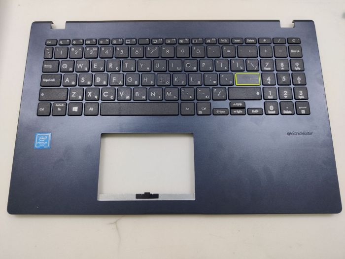 Верхняя часть корпуса (топкейс) 3BBK4TAJN90 с клавиатурой ноутбука ASUS L510M синий