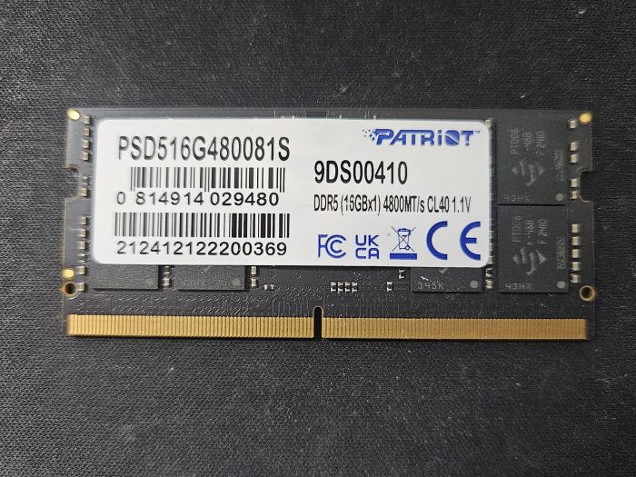 Оперативная память Patriot DDR5, 4800 МГц, 1 x 16 ГБ (PSD516G480081S)