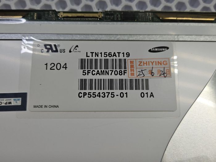 Матрица LTN156AT19 Samsung/TN/15.6"/1366x768/матовая/UltraSlim/40 Pin/уши верх-низ