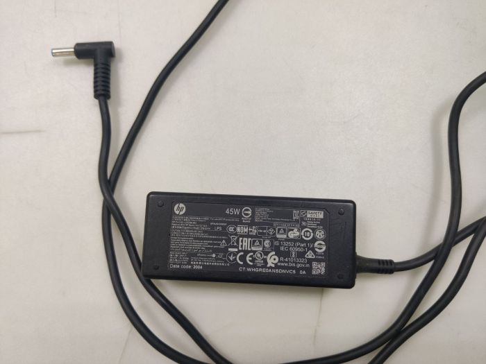 Зарядка для ноутбука HP 19.5V 2.31A (45W) 4.5x3.0мм с иглой бу, без сетевого шнура