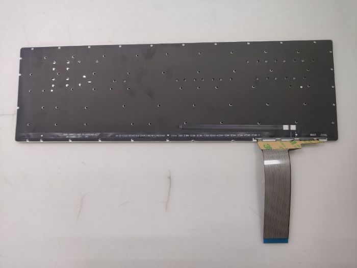 Клавиатура для ноутбука Asus N550J серебристая без рамки, с подсветкой