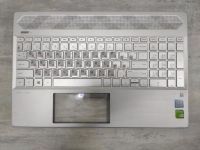 Верхняя часть корпуса (топкейс) HP 15-CW 15-CS DZC EBG7B015010-1, L13318-251 с клавиатурой, с подсветкой, русские буквы наклеены, с завода русских букв не имела