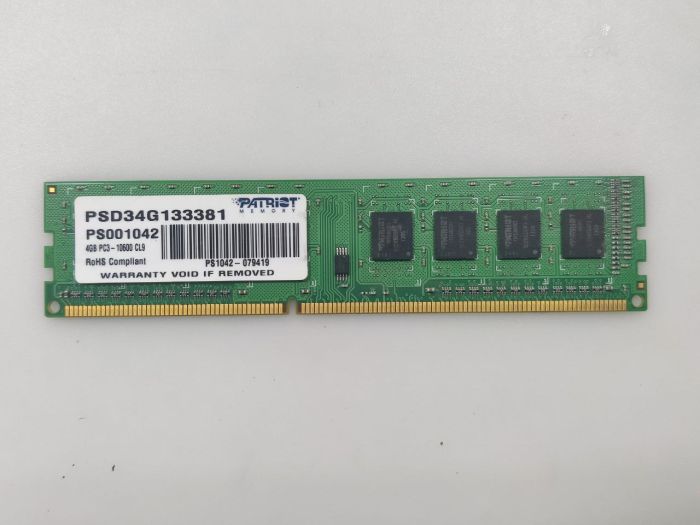 Оперативная память Patriot 4 ГБ DDR3 1333 МГц DIMM CL9 PSD34G133381 б/у