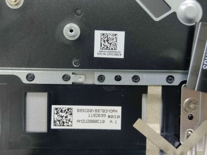 Верхняя часть корпуса (топкейс) для Lenovo Ideapad 5 14ALC05 металл для моделей со сканером отпечатка пальца
