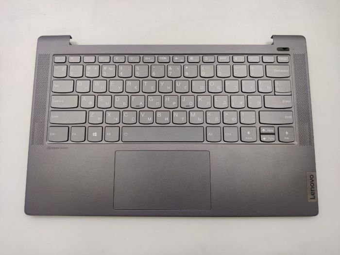 Верхняя часть корпуса (топкейс) для Lenovo Ideapad 5 14ALC05 металл для моделей со сканером отпечатка пальца