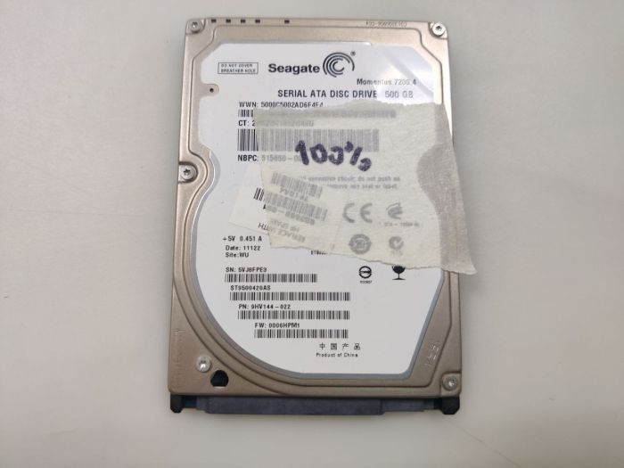 Жесткий диск HDD 2.5" Seagate 500 GB БУ, 100%