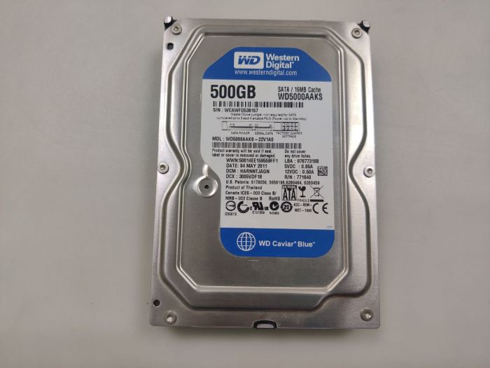 Жесткий диск 3.5" WD 500 GB бу, рабочий