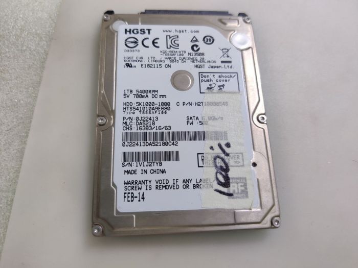 Жесткий диск HGST 1ТБ HGST541010a9e680 бу, 100%