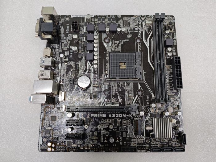 Материнская плата Asus Prime A320M-K AM4 без крепления вентилятора и заглушки корпуса сзади